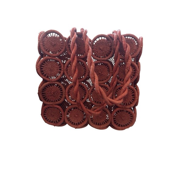 Madewell Straw Catania Tote Sweet Dahlia Woven Circle Medallion Summer Bag NWT - Picture 5 of 10